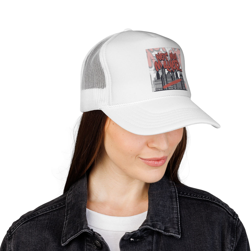 Trucker Cap — 'Not My Mayor' Urban Graffiti Mesh Hat