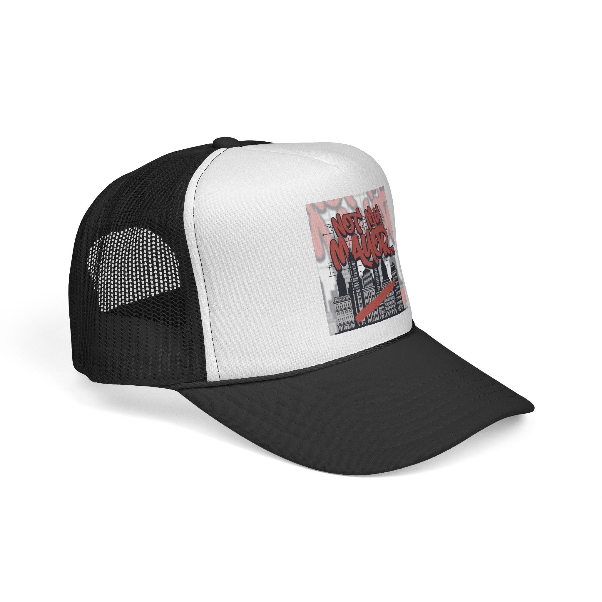 Trucker Cap — 'Not My Mayor' Urban Graffiti Mesh Hat