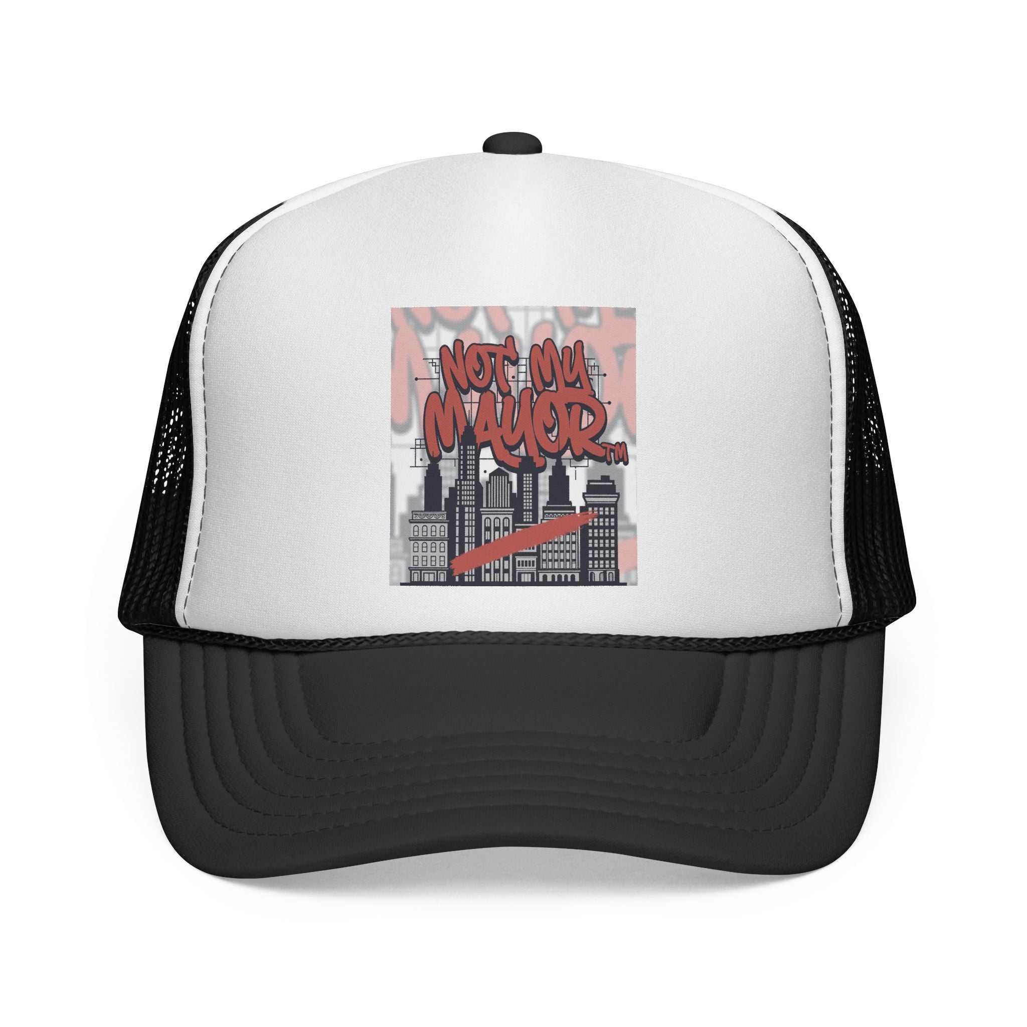 Trucker Cap — 'Not My Mayor' Urban Graffiti Mesh Hat