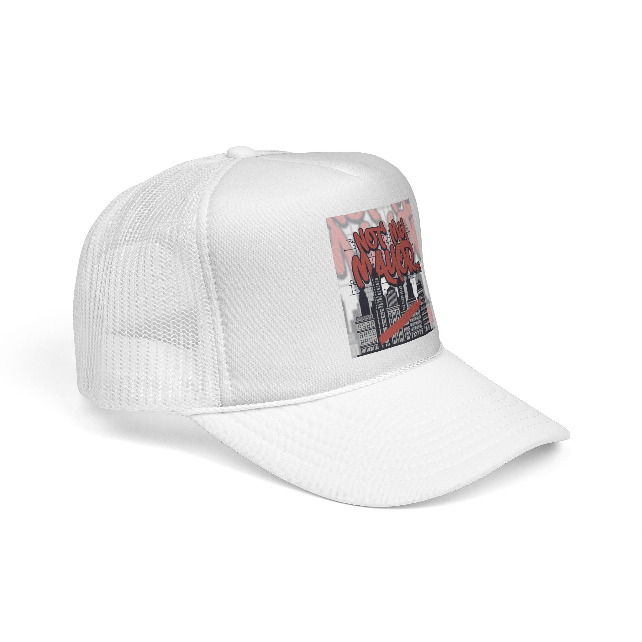 Trucker Cap — 'Not My Mayor' Urban Graffiti Mesh Hat