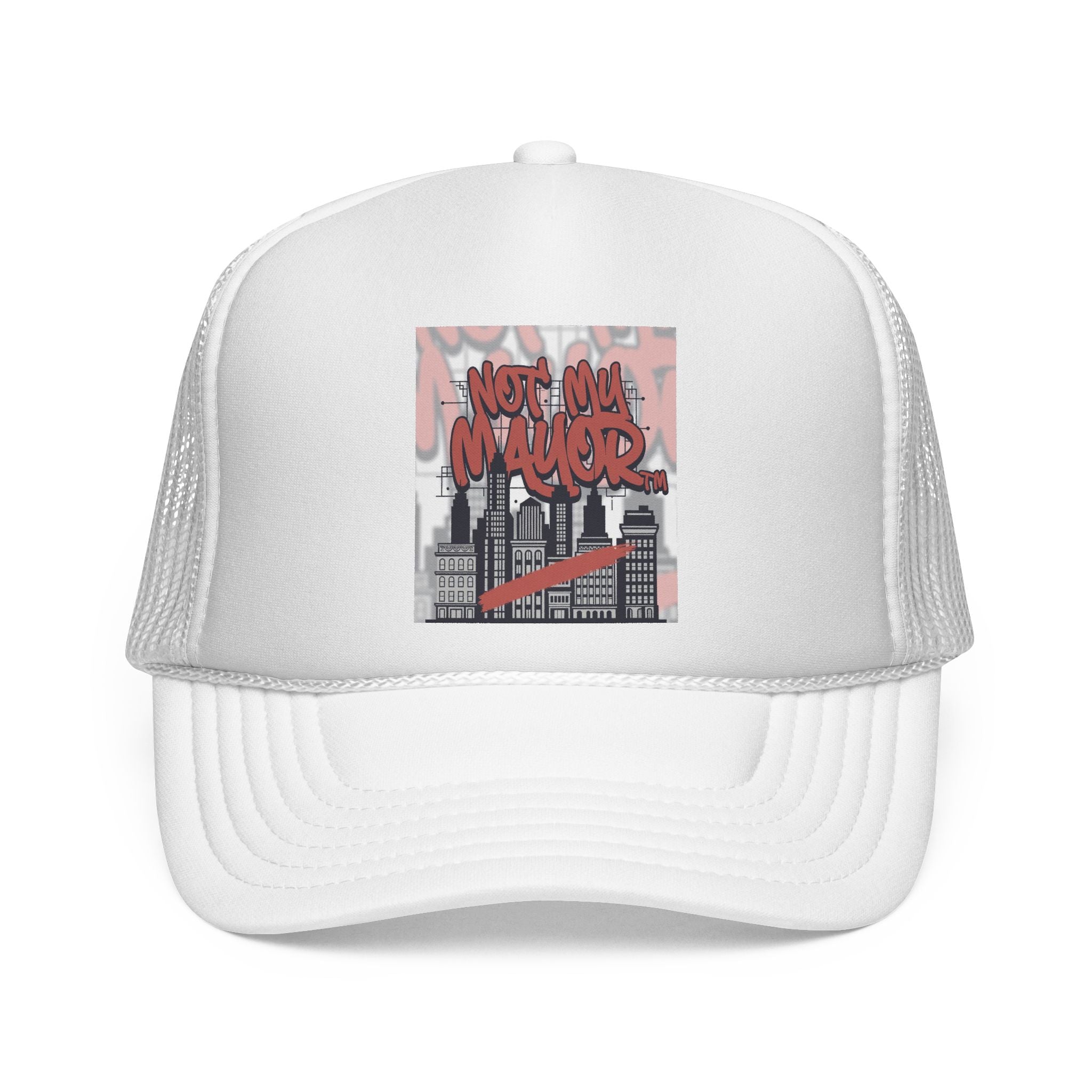 Trucker Cap — 'Not My Mayor' Urban Graffiti Mesh Hat